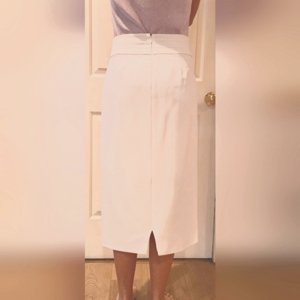 Kim Rogers White Pencil Skirt,  Size 10 - Picture 4 of 8
